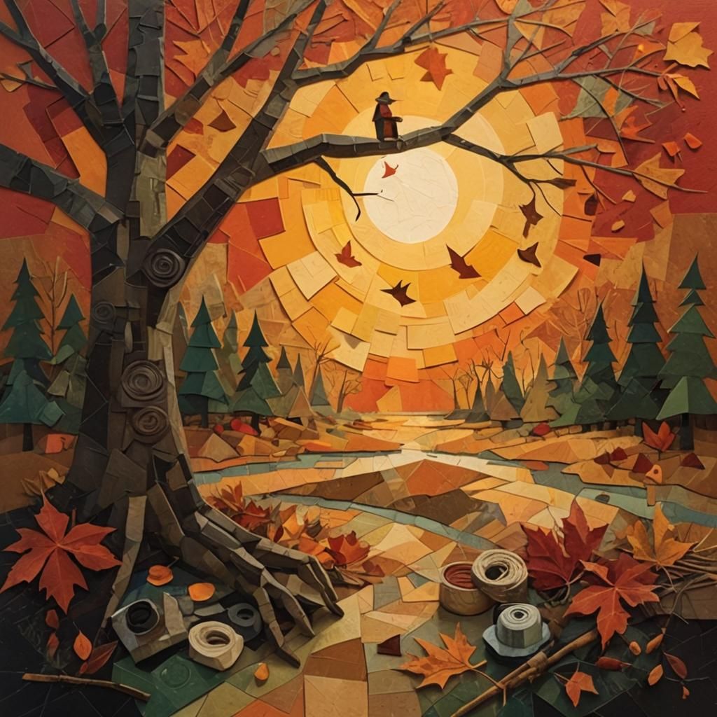 Fall Paper Collage Art