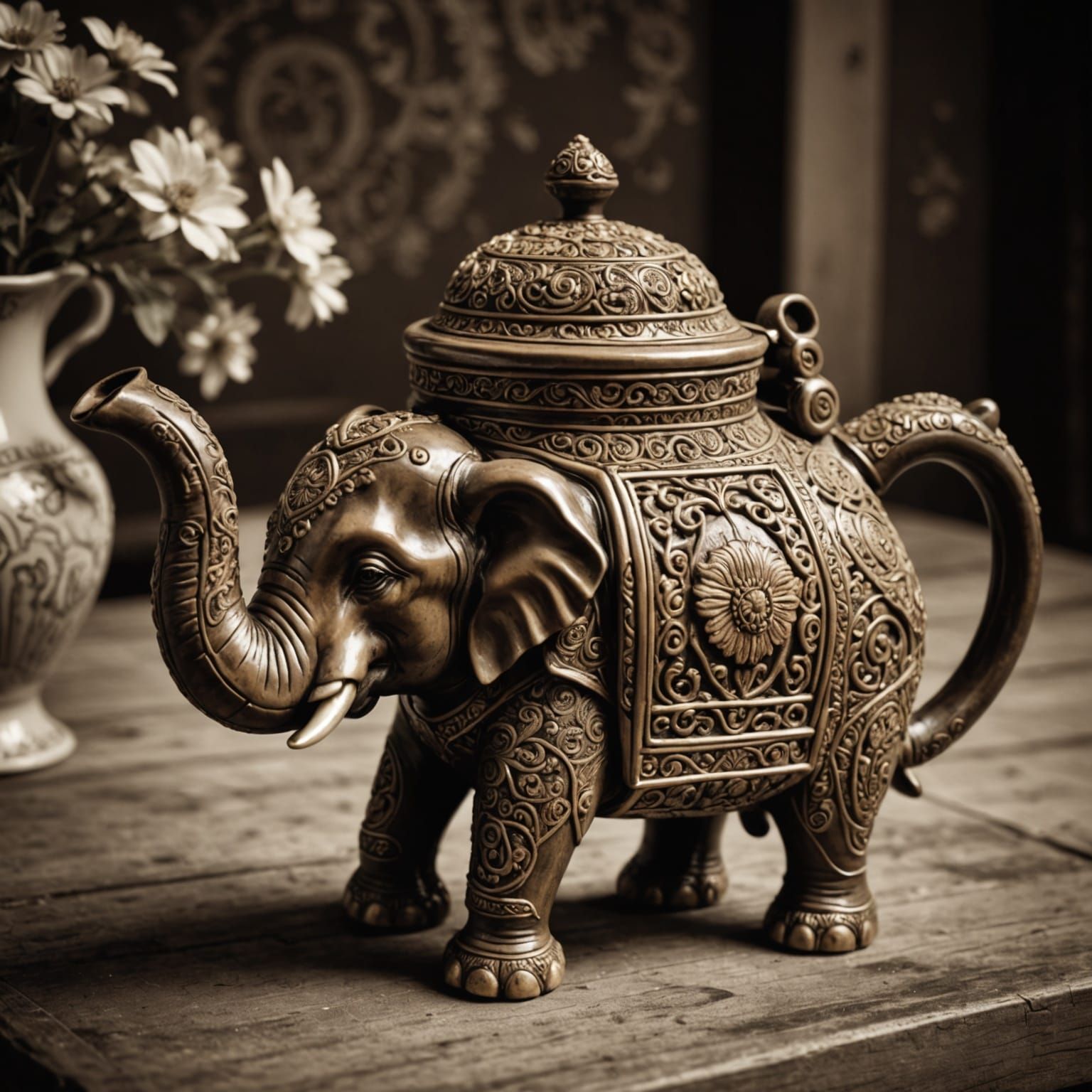 an elephant teapot