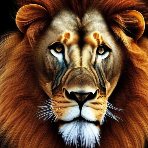 Lion Face Expression - Ai Generated Artwork - Nightcafe Creator