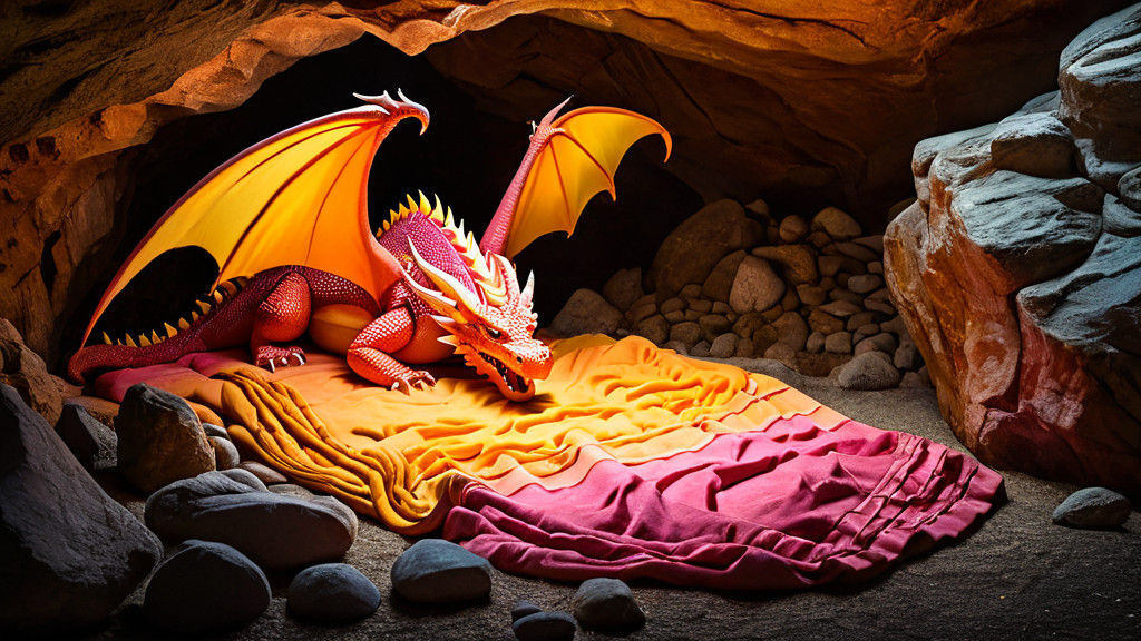 Dragon in a cave