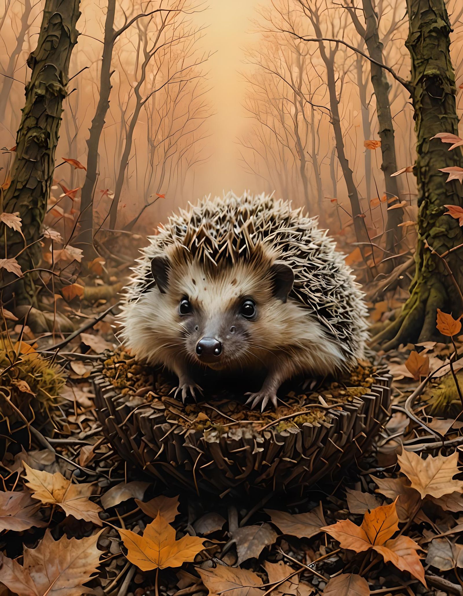 A Hedgehog in Autumn.