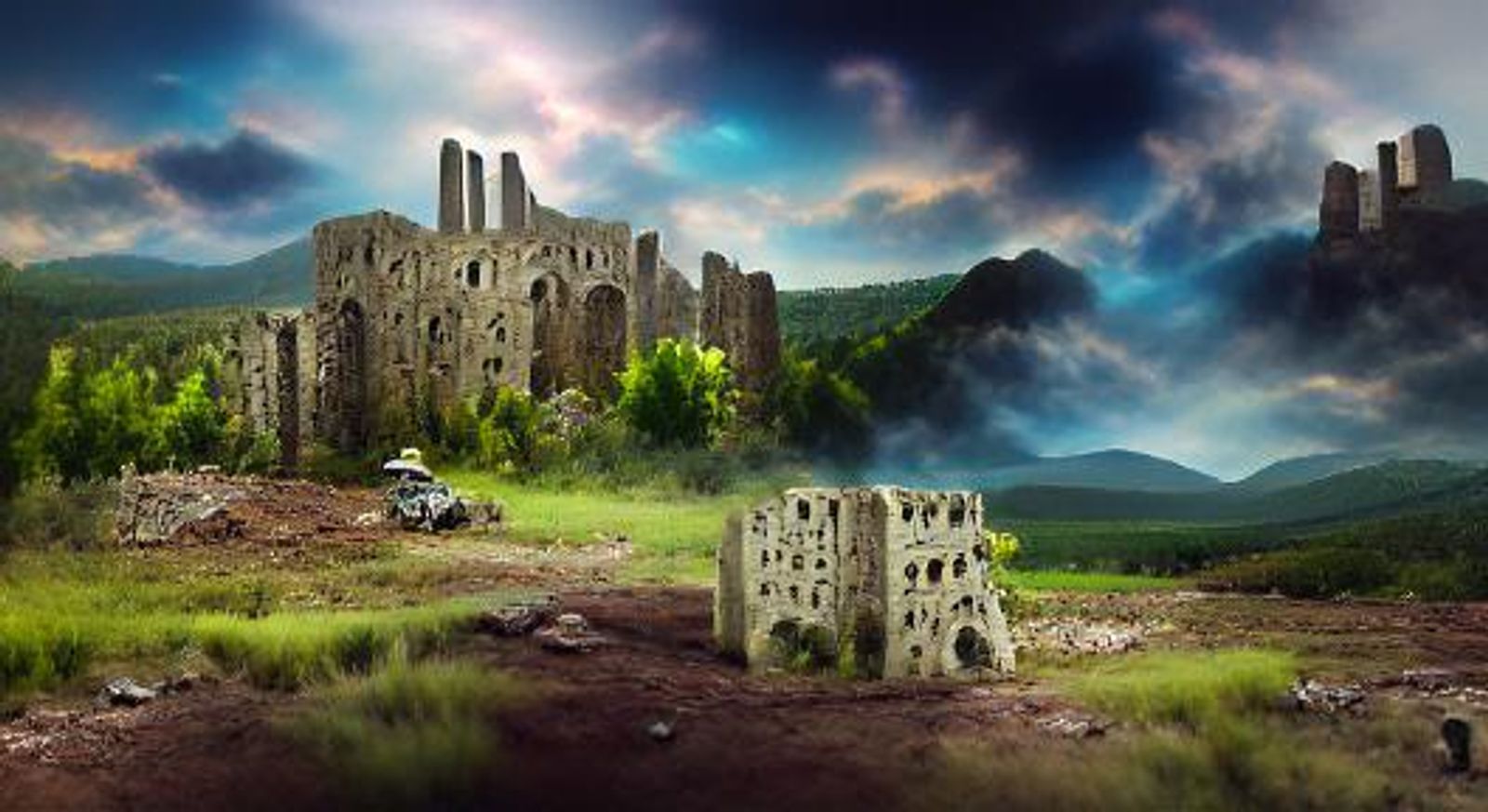 castle ruins wallpaper