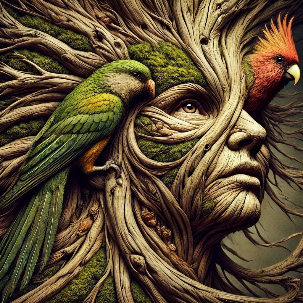 Tree women and birds