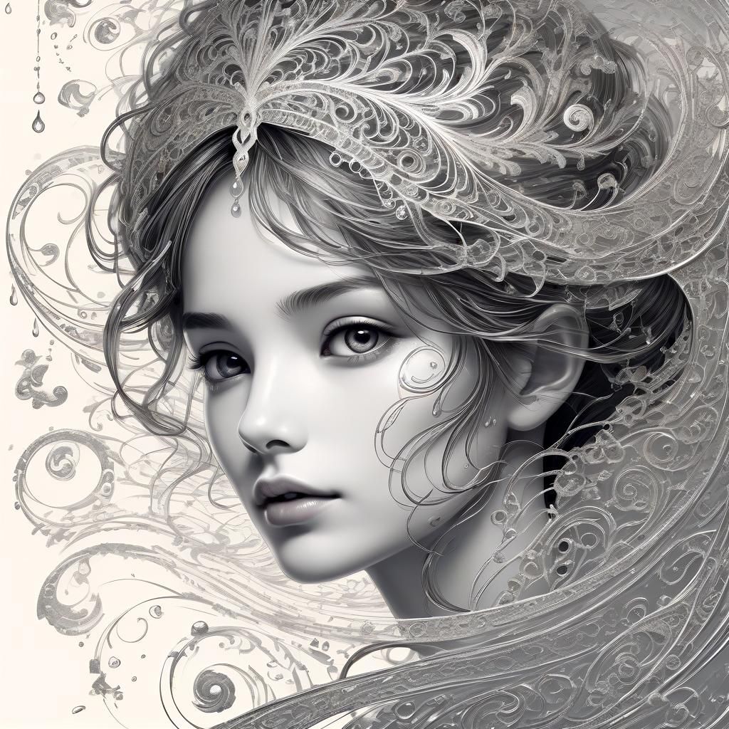 most beautiful one in a specter spiral, vastly luminescent, drawn in flowing lines of filigree and vectors, ...  by @CJVF