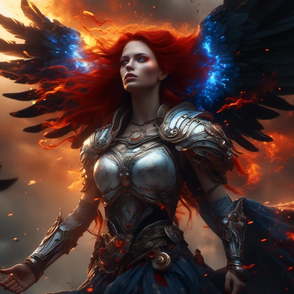 Fantasy Art: Woman with Halo and Wings