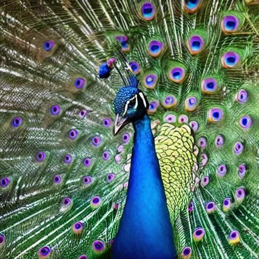 violet peacock displaying (free model) - AI Generated Artwork ...