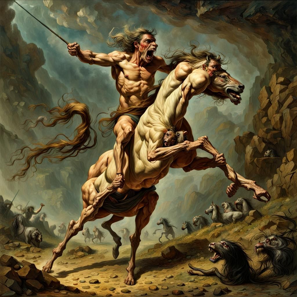 Deformed Centaur Warrior - AI Generated Artwork - NightCafe Creator