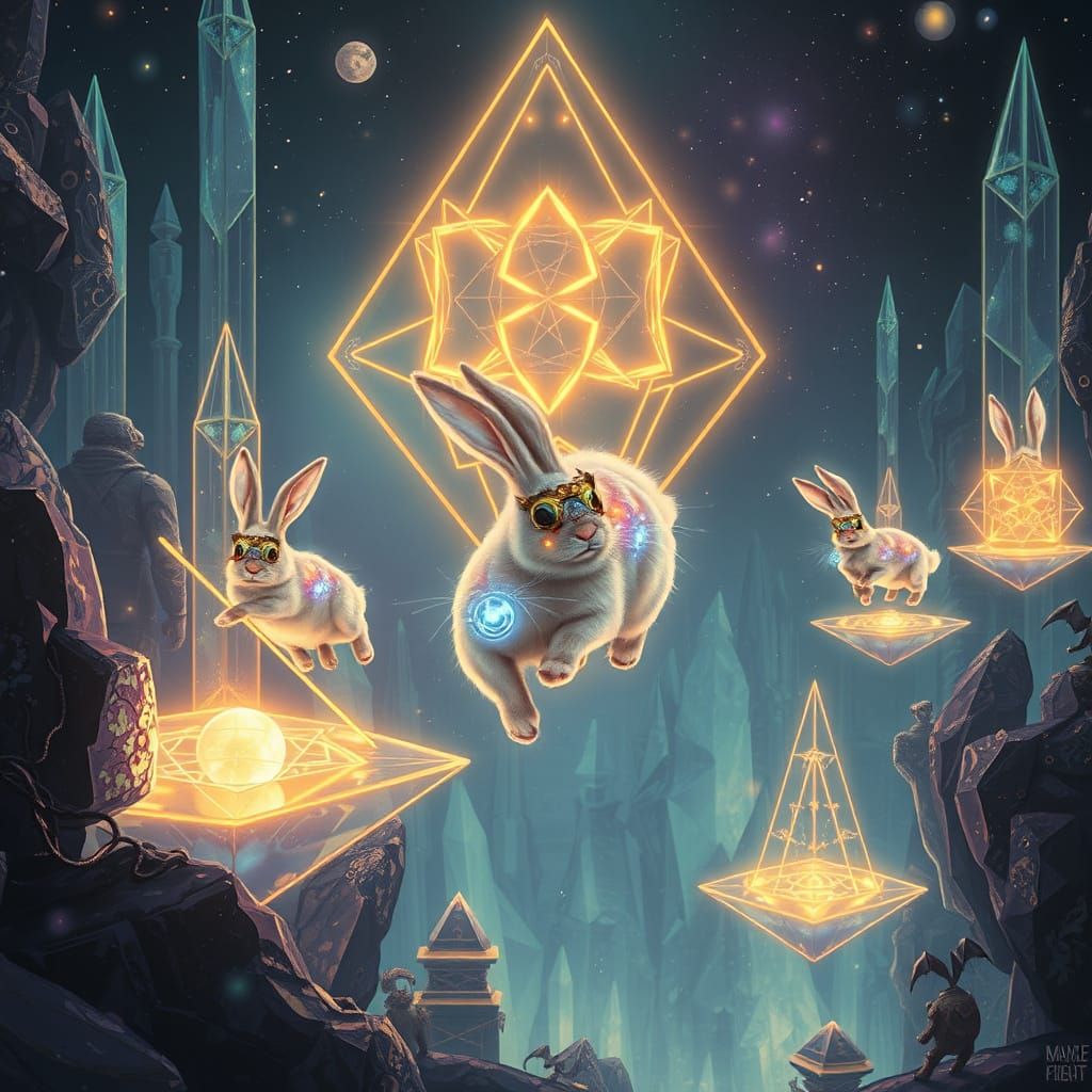 Ethereal Lagomorphs in the Aetheric Nexus