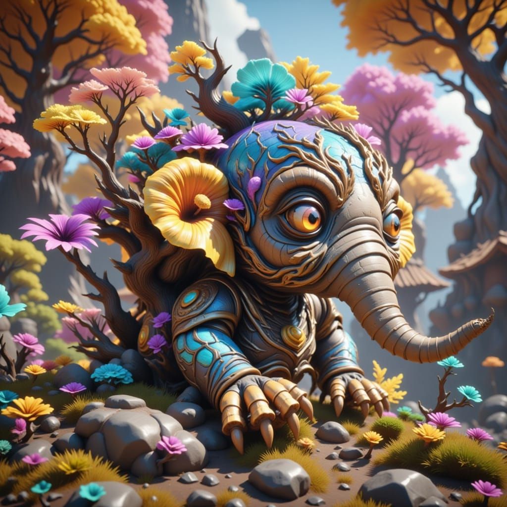 A hybrid elephant and a boy<lora:Zeste Hybrid Test 1:1.0> 