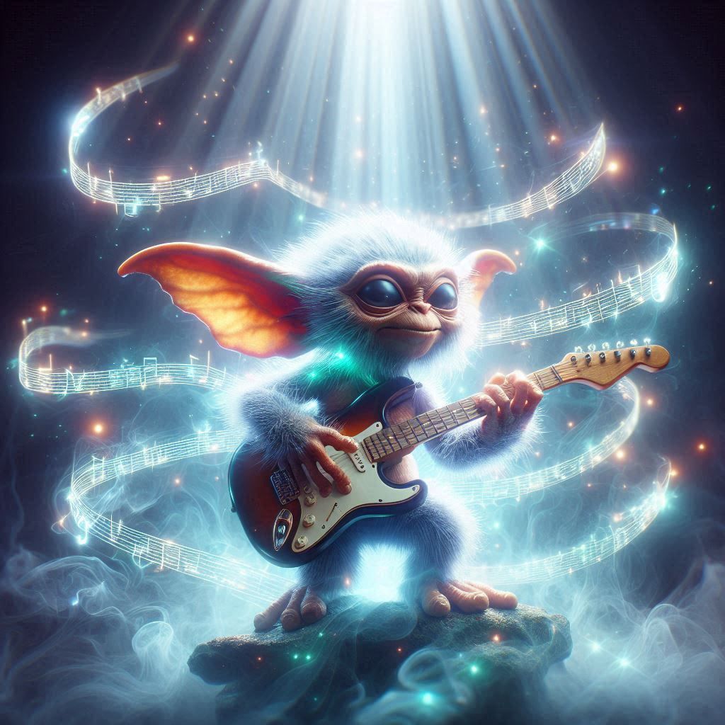 Gremlin playing Guitar