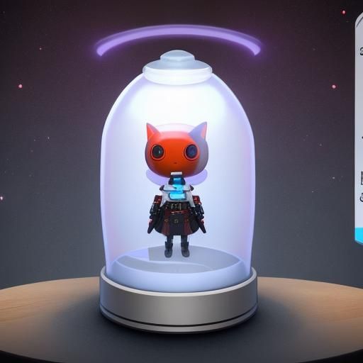 Mysterious capsule character ready for battle with unique pe...