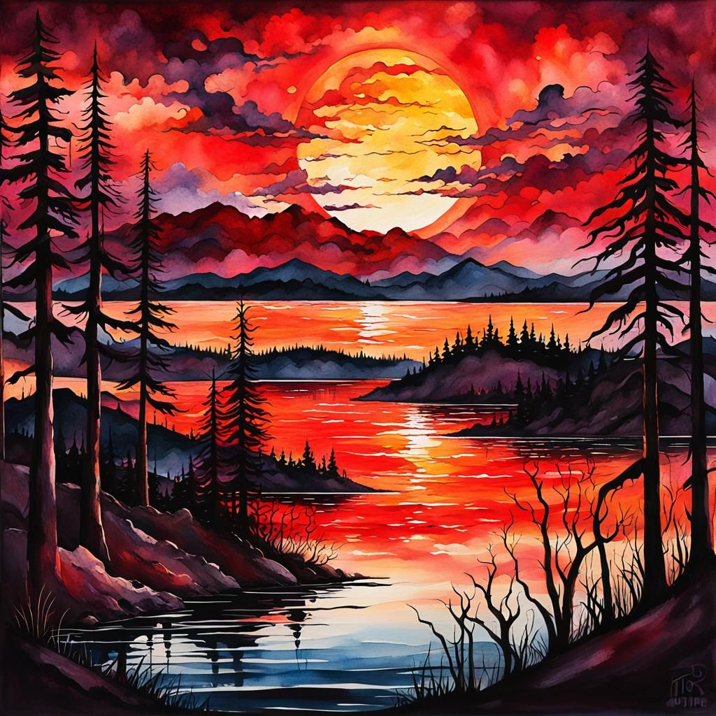 Blood-red skies  by @Slim