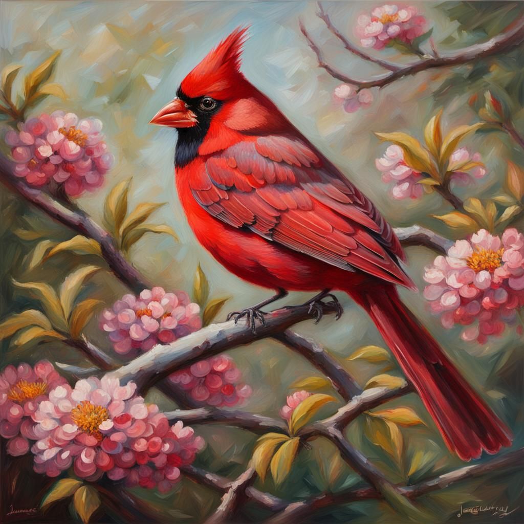 Red cardinal bird