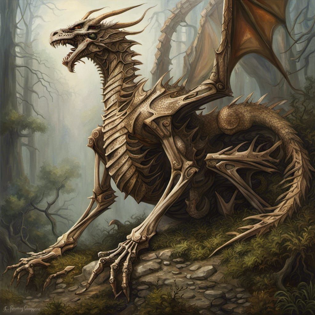 Ixaxos the skeleton dragon from D&D - AI Generated Artwork - NightCafe ...