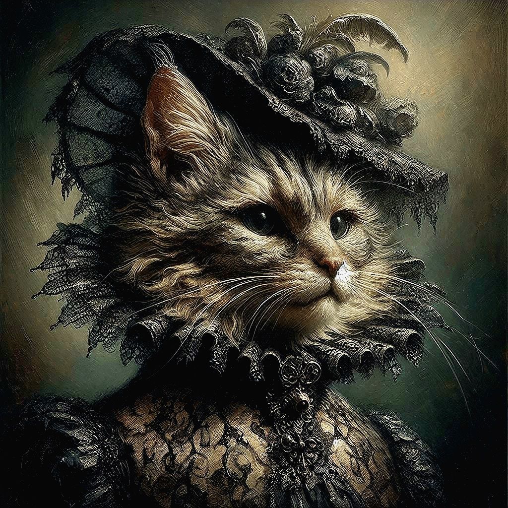 Cat bride. Gothic