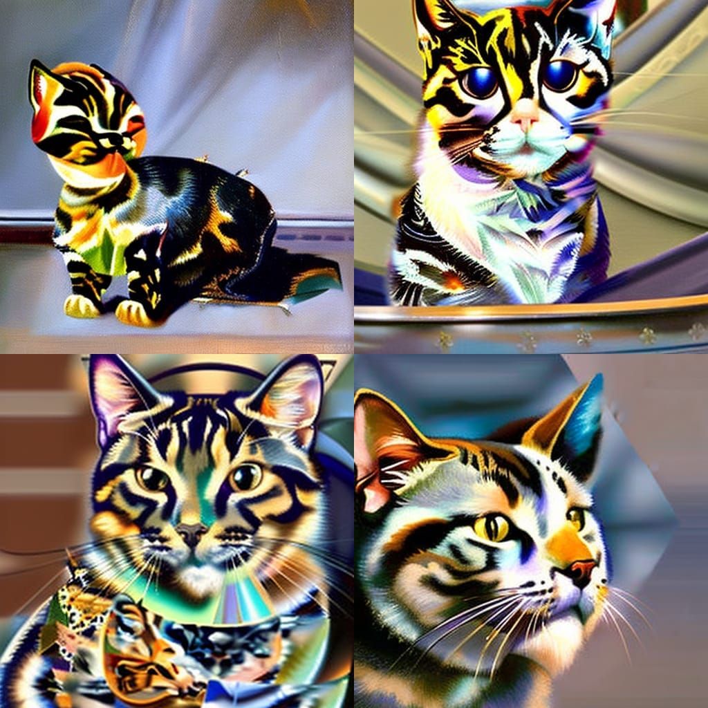 glamor portrait of a grey tabby calico cat by Rosa Bonheur