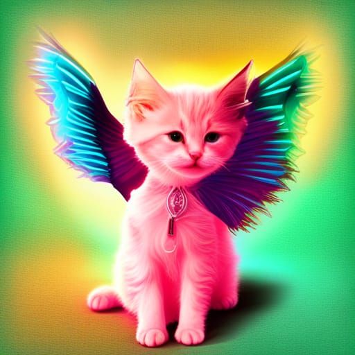 Kitten with wings