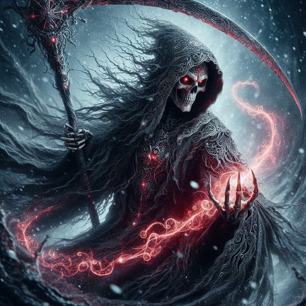 Grim Reaper with Snow / mist background by DALL-E 3 (04)