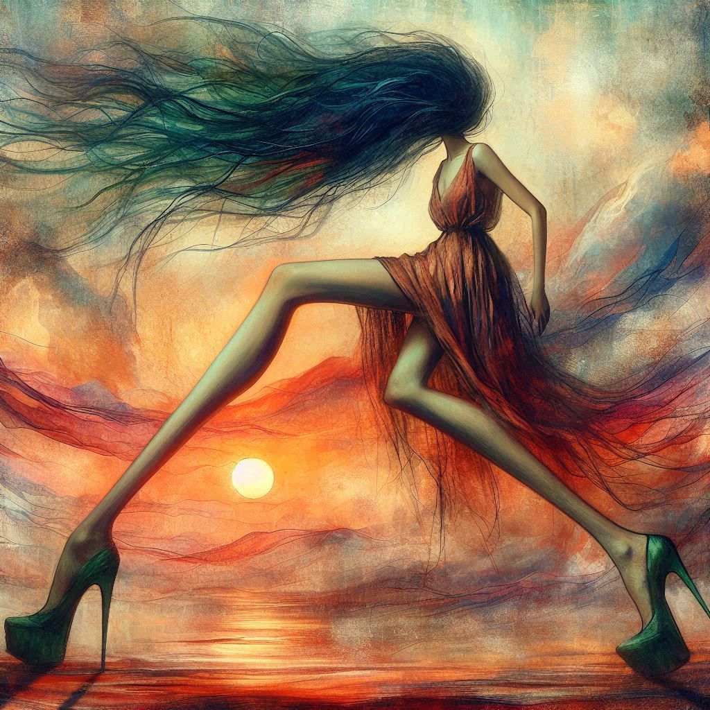 Surreal a strange lady.