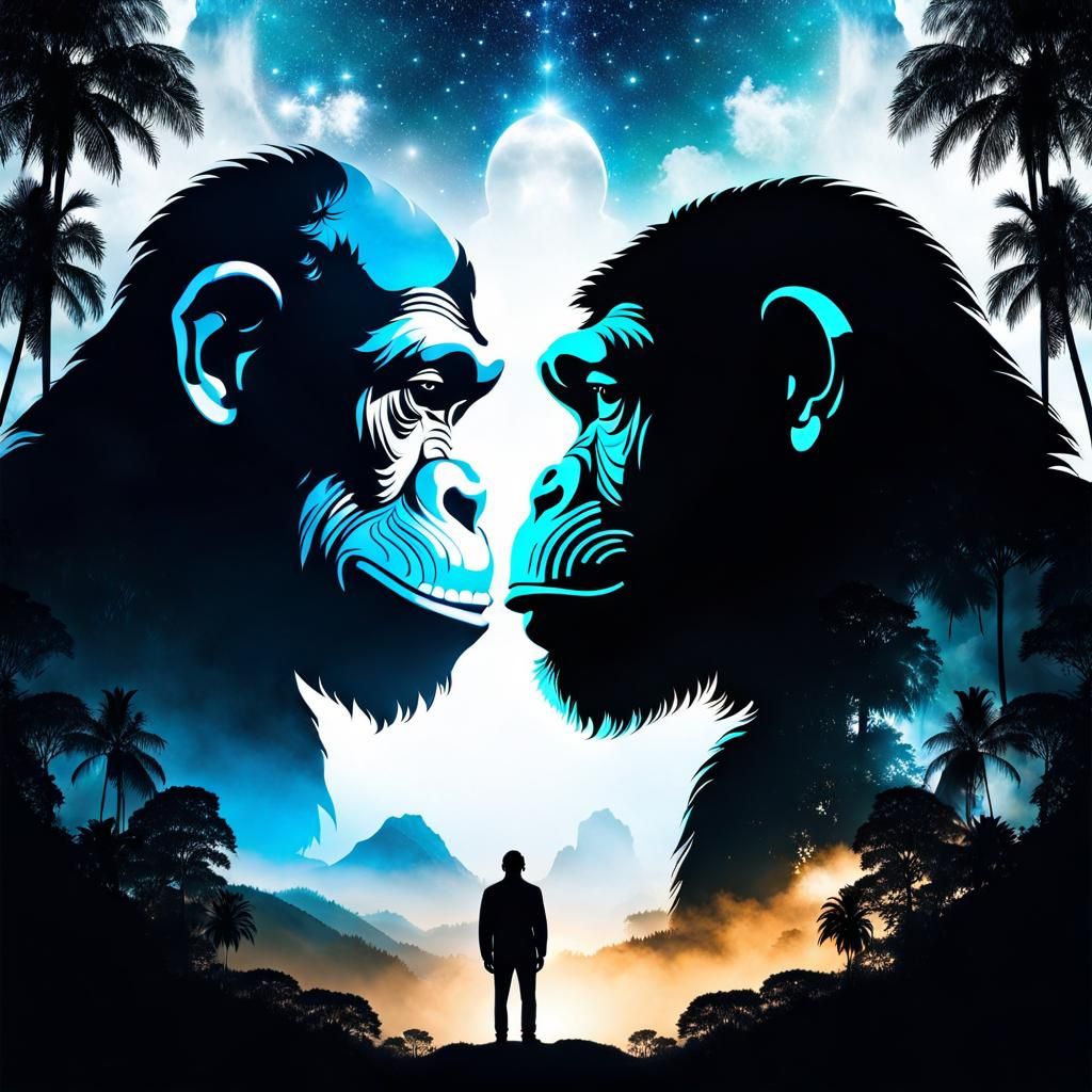 Civilization, monkey and human