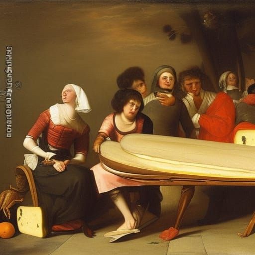 a female philosopher in a coffin is mourned by students with...