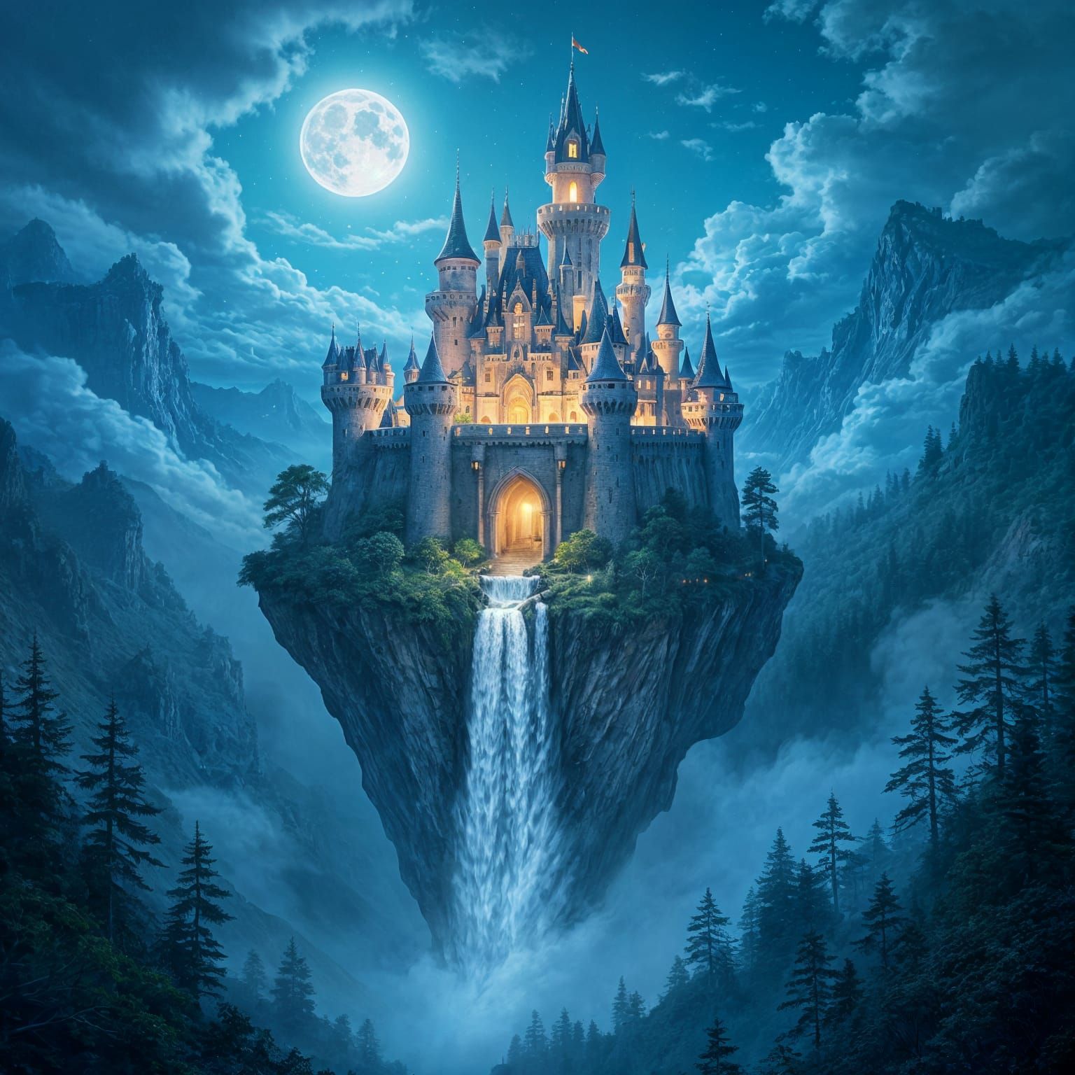 טירה על אי מרחף