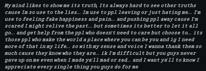 Thank you (They know who they are)