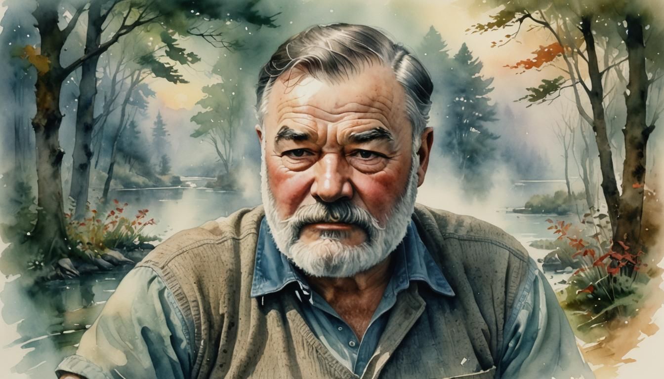 Ernest Hemingway (Author)
portrait
watercolor