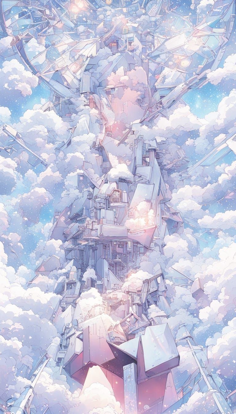 Glowing Five-Pointed Star in Iridescent Hues against Dark Co...