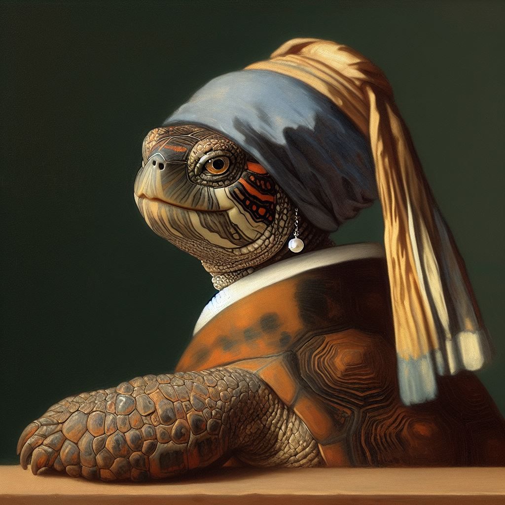 Girl with a Pearl Earring by Vermeer - Turtle Challenge