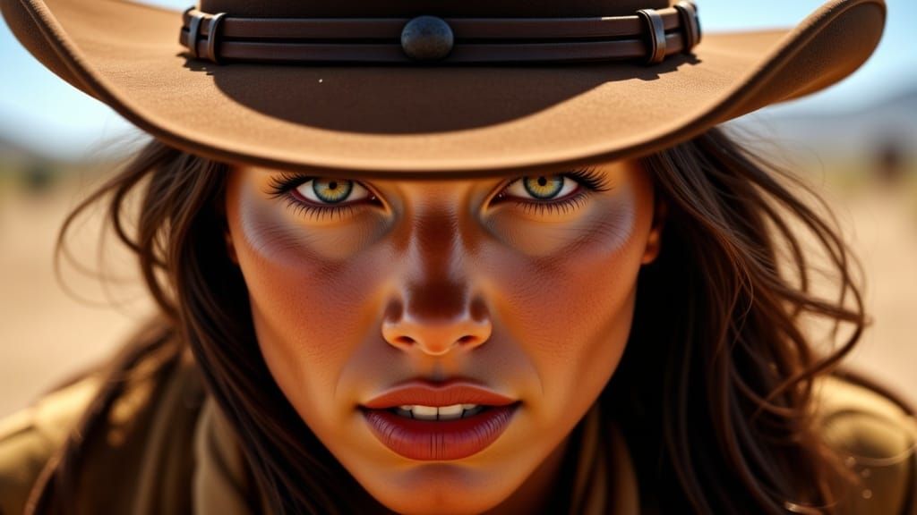 <lora:Close Up portrait:1.0>Extreme Close up portrait in the style of Spaghetti western