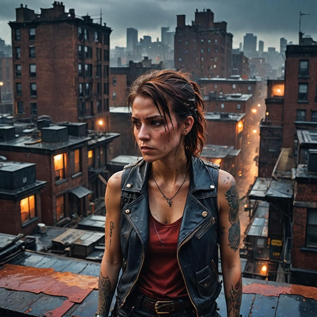30 year old brown haired woman who looks angry and is dresse...