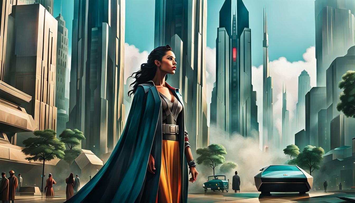 Create the landscape of a part of a city, using has ground draw geometric planar shapes inspired in the concepts of the Suprematist-style ab...