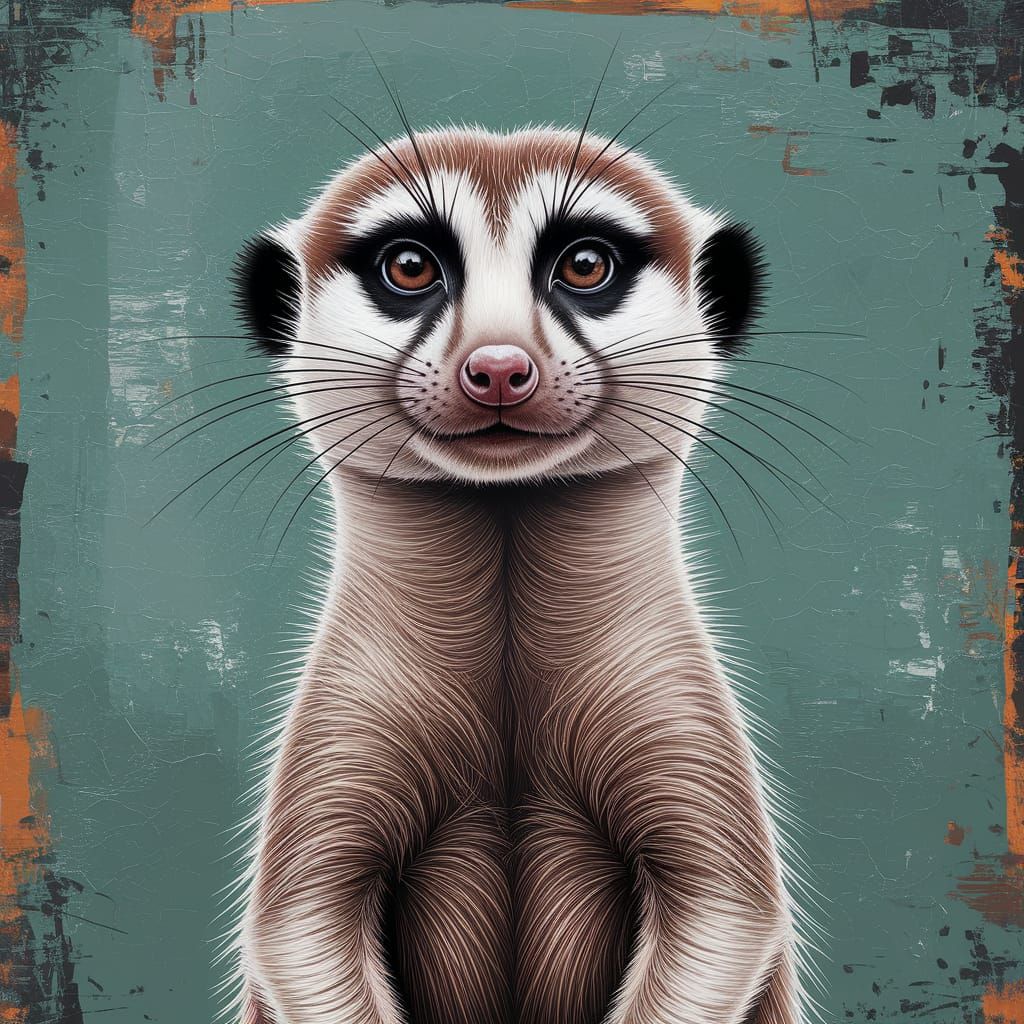acrylic oil texture,grunge, meerkat  by @Jenny Bo Benny