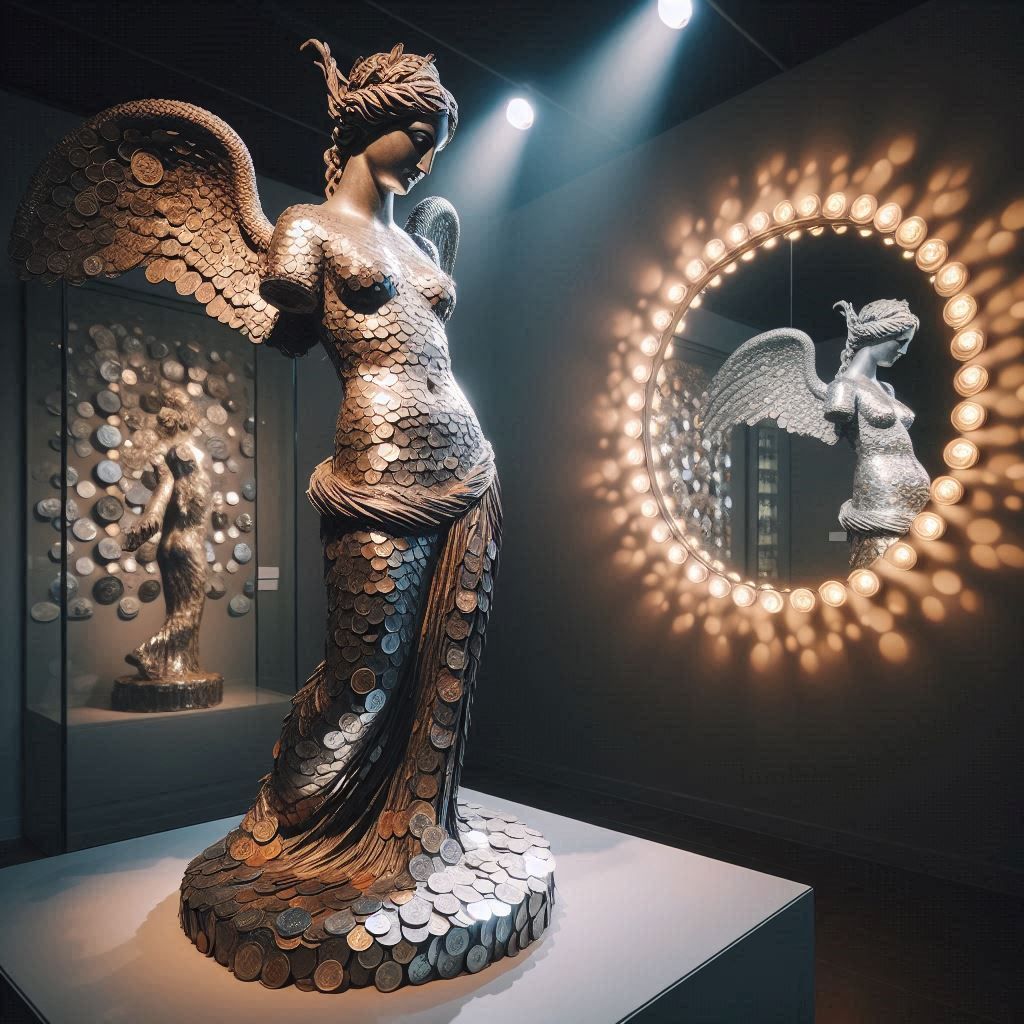 Aphrodite made of coins