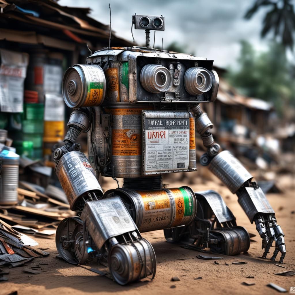 Low budget robot made of scrap materials  by @iAmDaddyRandy