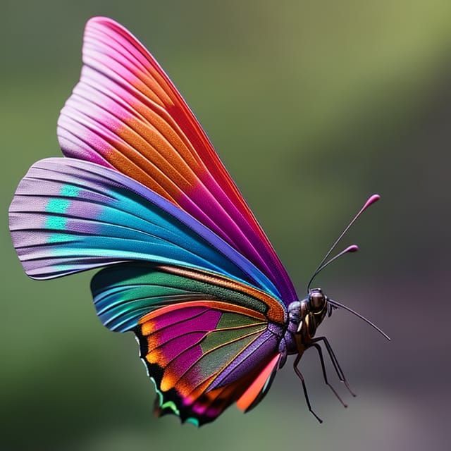 Rainbow Butterfly - Ai Generated Artwork - Nightcafe Creator