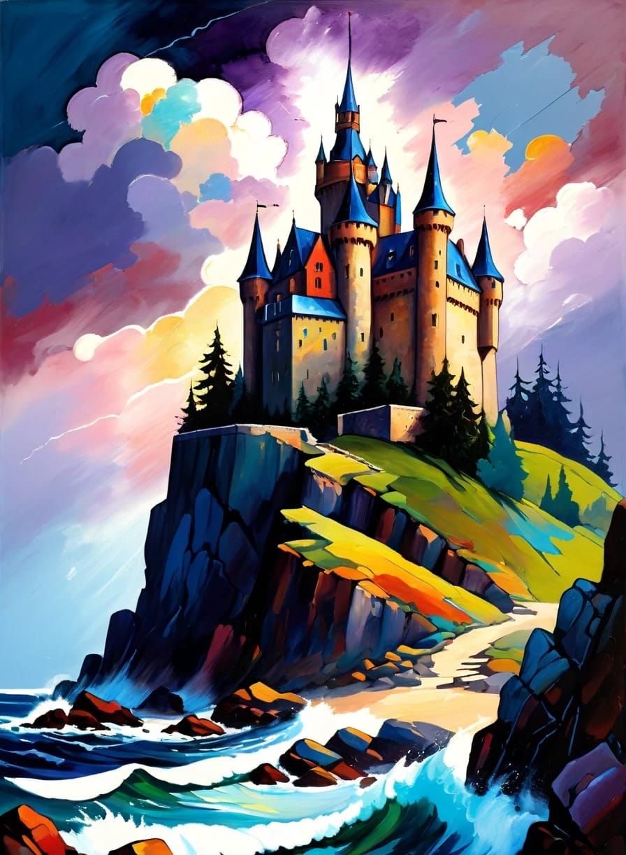 Alcohol Inks Stained Glass Castle AG3