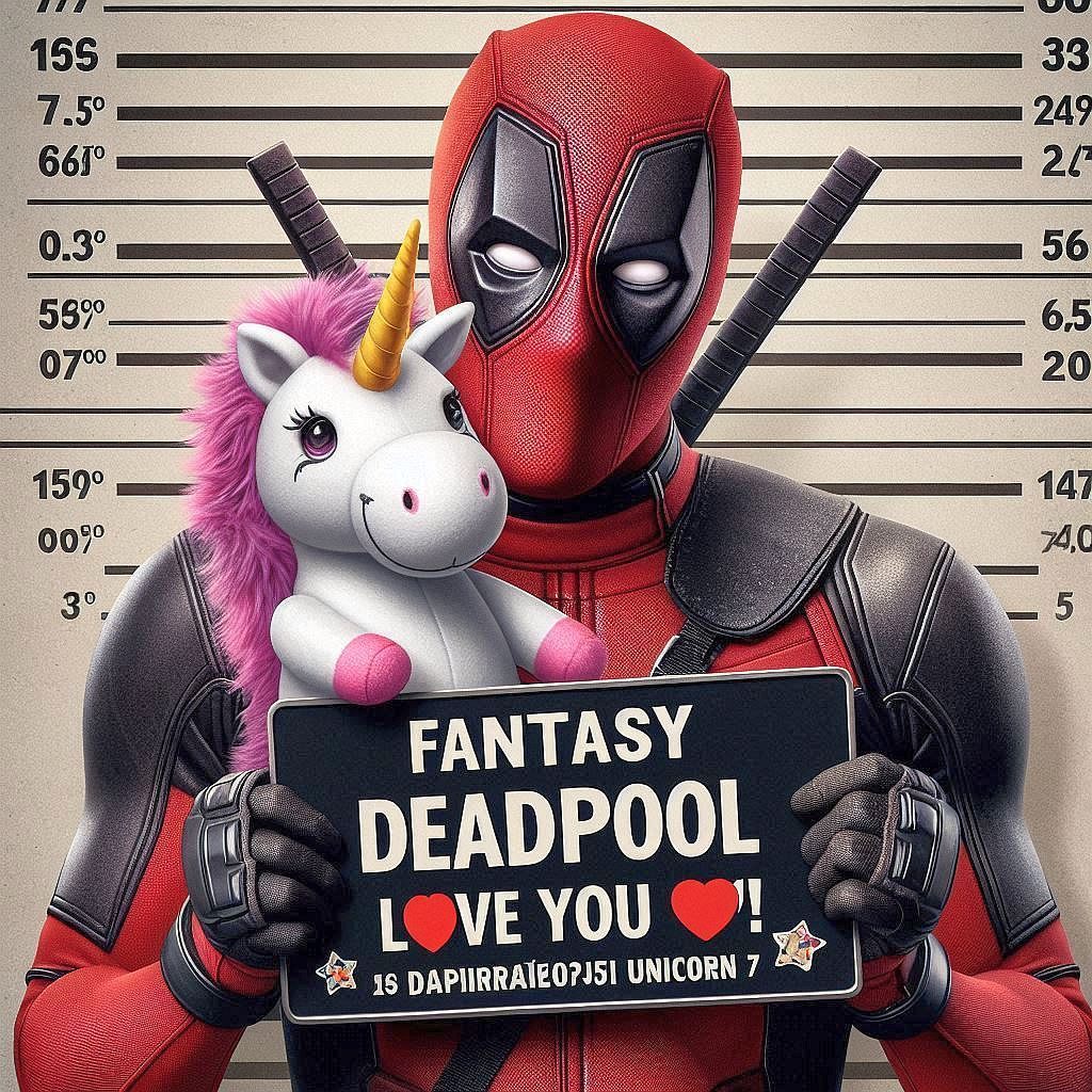 Deadpool mug shot 💔