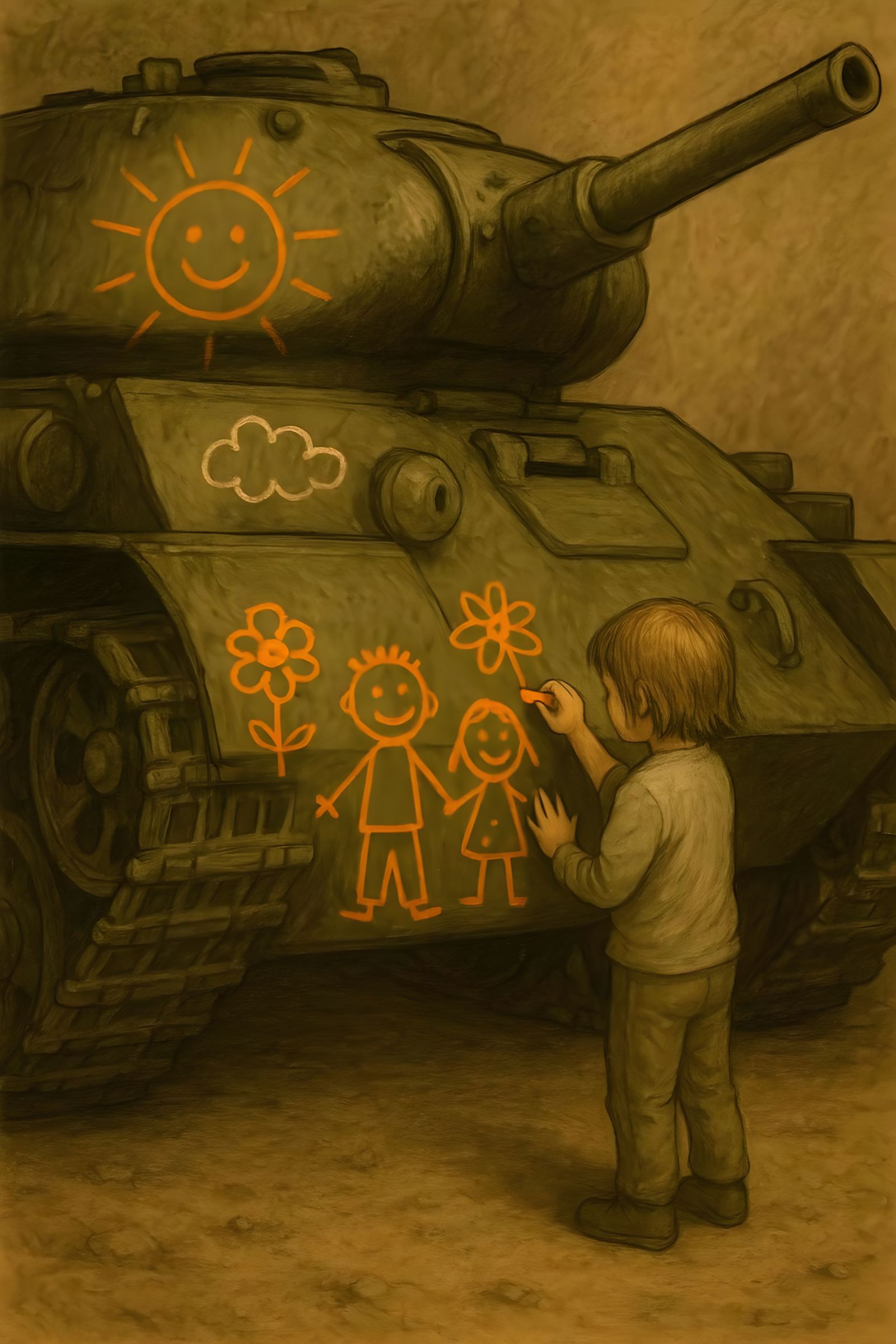 Crayons vs. Cannons  by @Artistinero