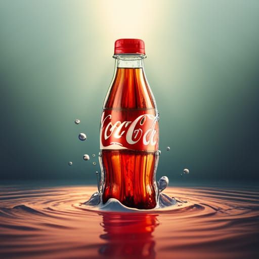 Coke bottle in water. - AI Generated Artwork - NightCafe Creator