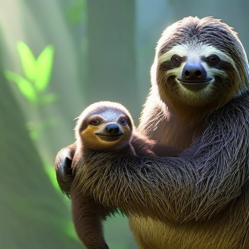 Sloth and his little one