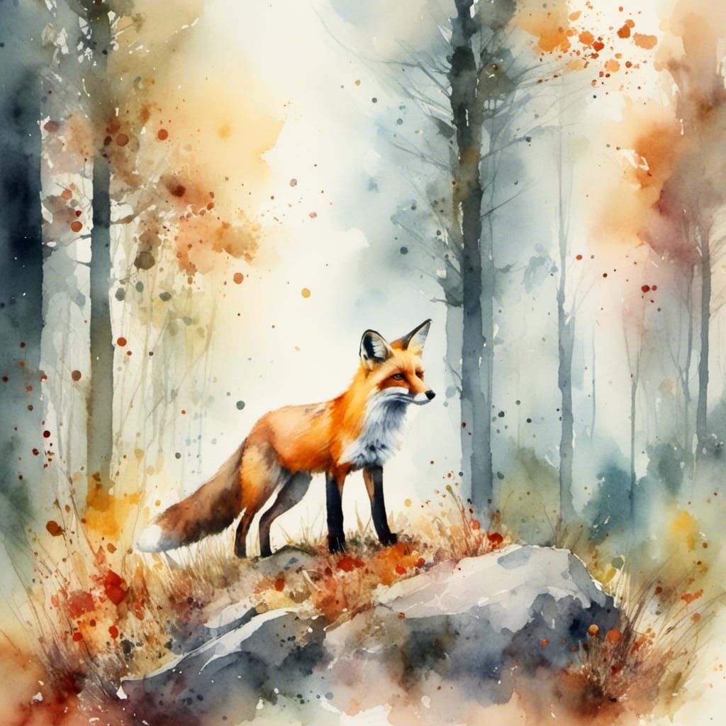 Watercolor Fox