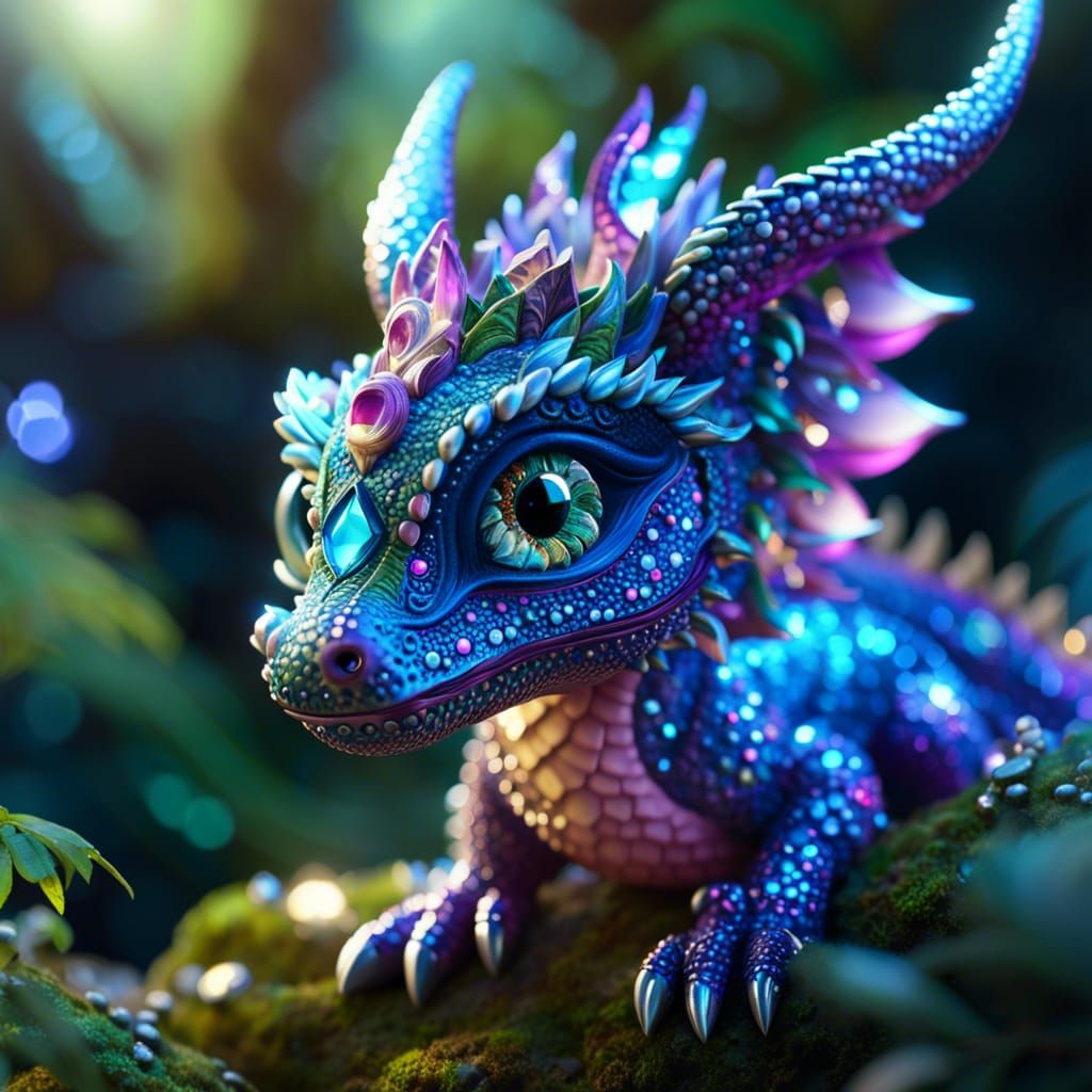 A Rare Exquisite Gemstone Baby Dragon.  by @Ebim