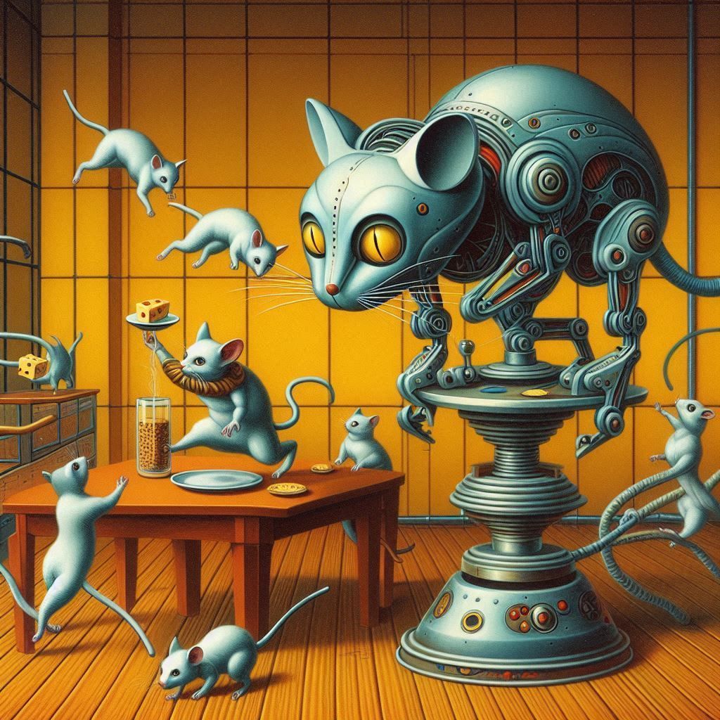 Mischievous mice and a robotic cat