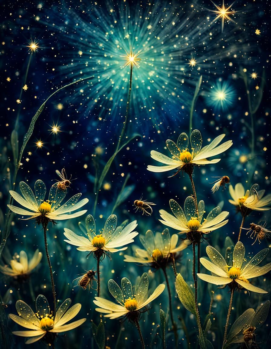 Fireflies & Summer flowers