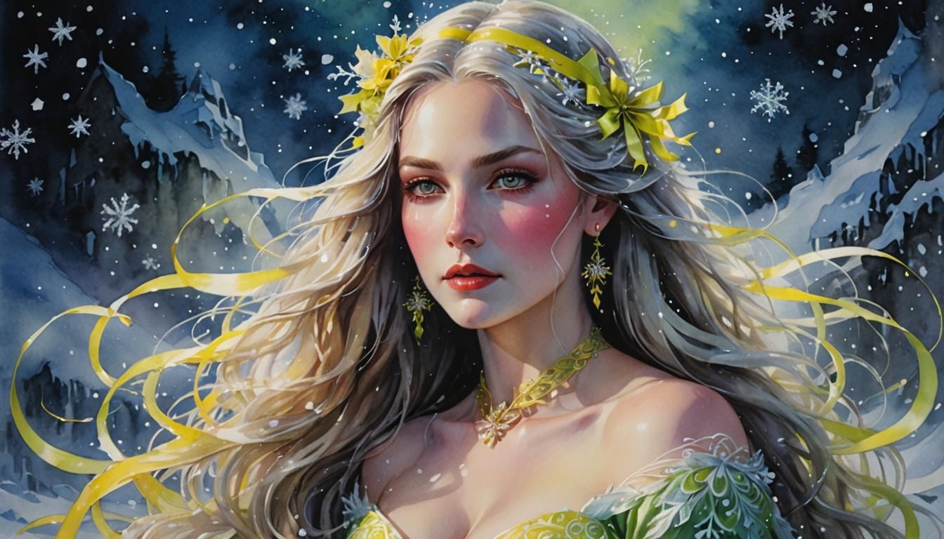 Ethereal Santa Portrait in Glow of Celestial Colors