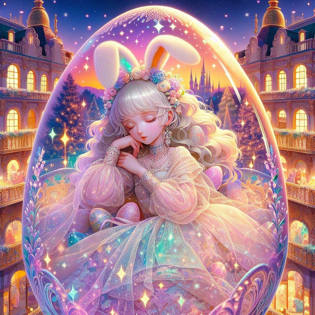 BunnyPrincess sleeping in an Egg