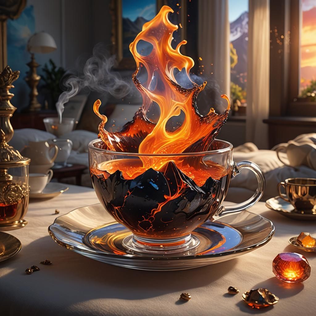 Volcano in a teacup  by @Easter Bunny