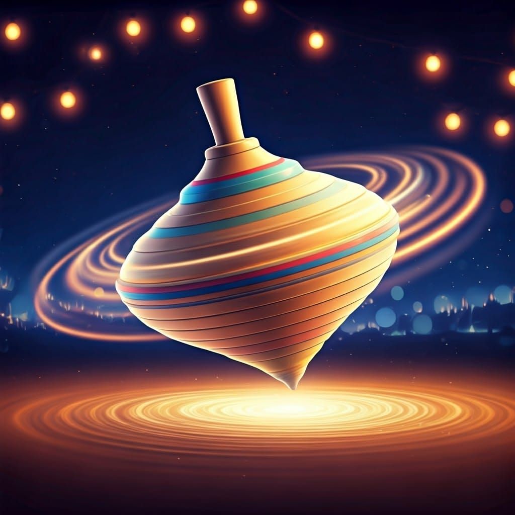 Bright Hanukkah Celebration with Whirling Dreidel Menorah in...